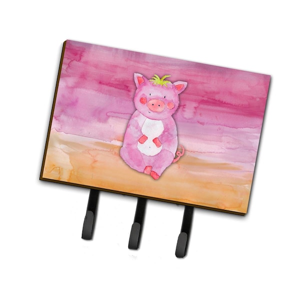 Carolines Treasures Pig Watercolor Leash or Key Holder BB7416TH68 - main